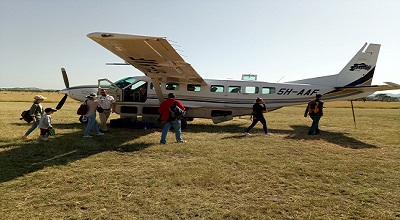 Serengeti flying in safari
