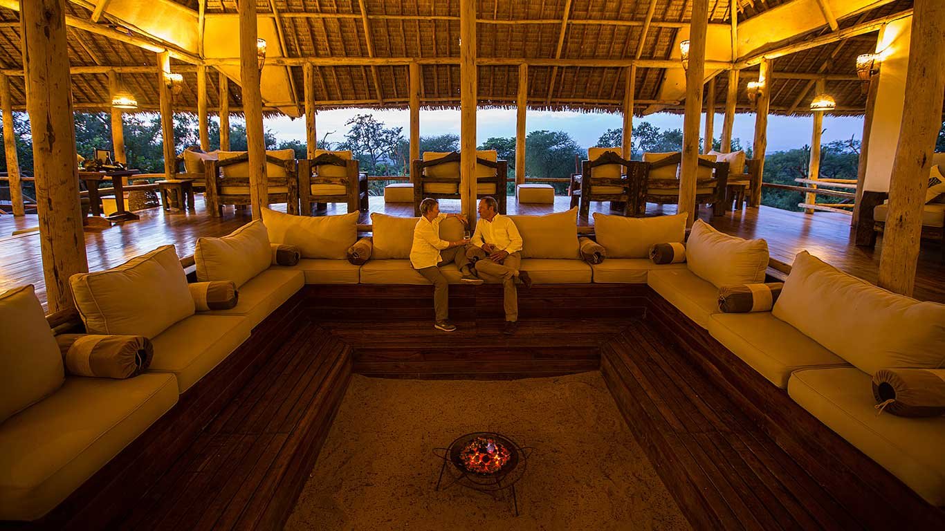 Tarangire Treetops Lounge and firepit