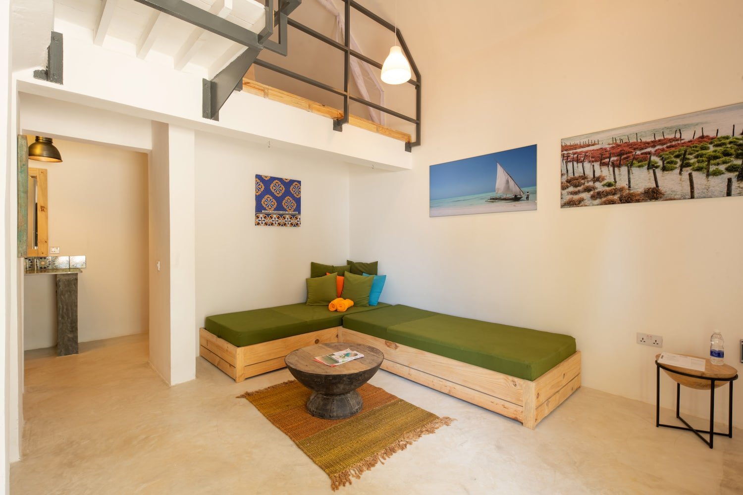 Couch setup in Suite Room at Fun Beach Hotel Zanzibar